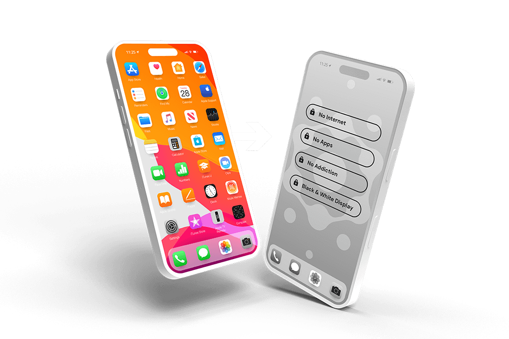 Before and after iPhone setup comparison